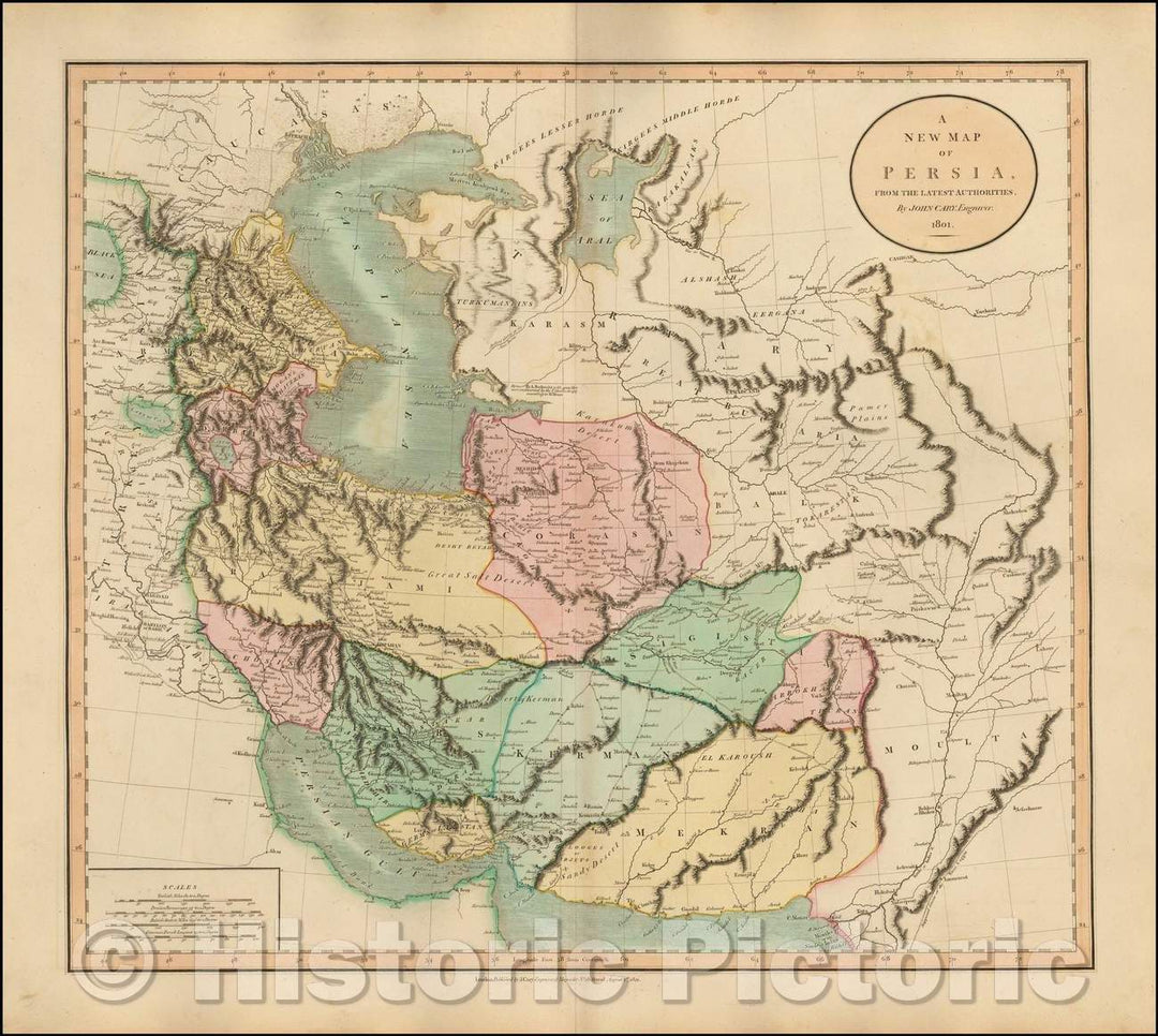 Historic Map - A New Map Of Persia, from the Latest Authorities, 1801, John Cary v2