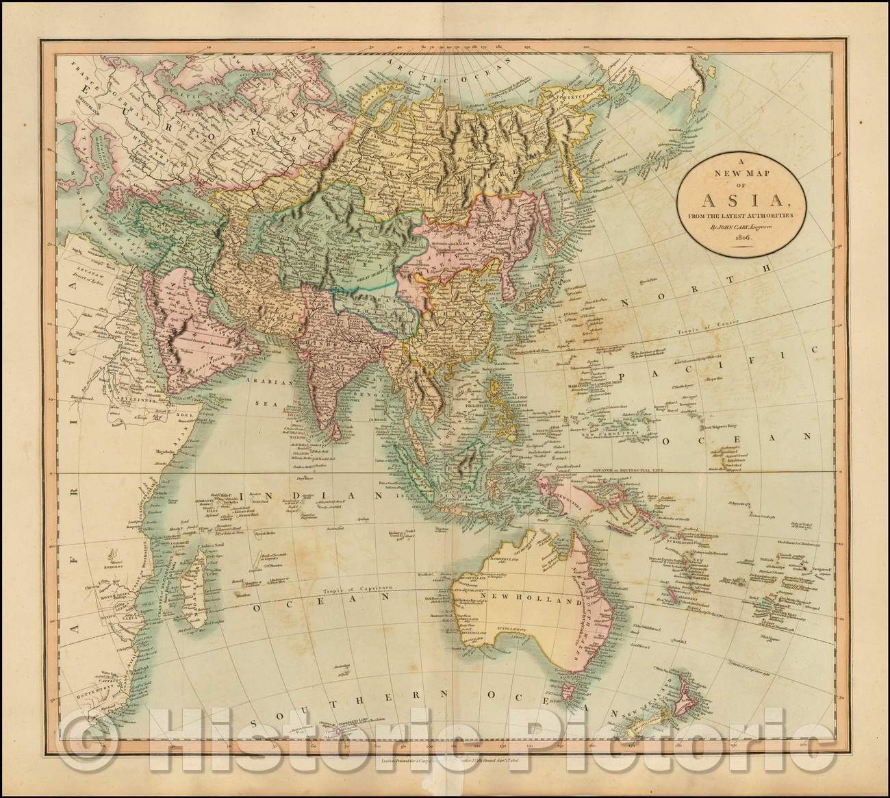 Historic Map - A New Map of Asia, From The Latest Authorities, 1806, John Cary v2