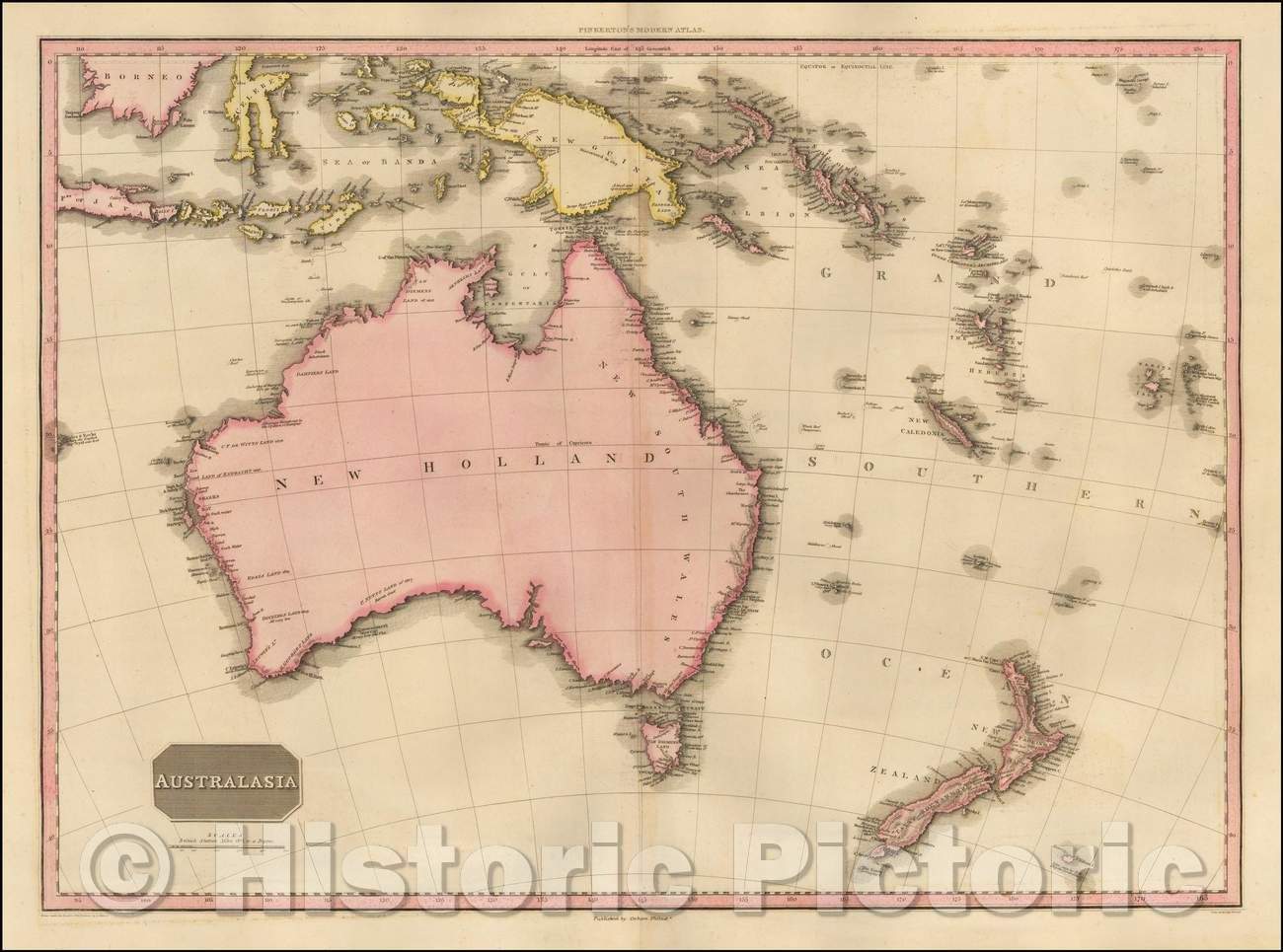 Historic Map - Australasia, 1813, John Pinkerton v2