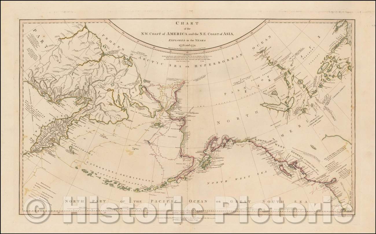 Historic Map - Chart of the NW Coast of America and the NE Coast of Asia Explored, 1794, William Faden v2