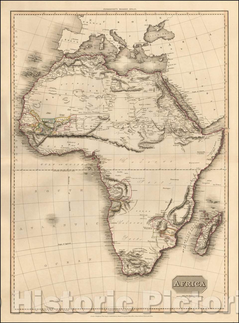 Historic Map - Africa, 1812, John Pinkerton - Vintage Wall Art