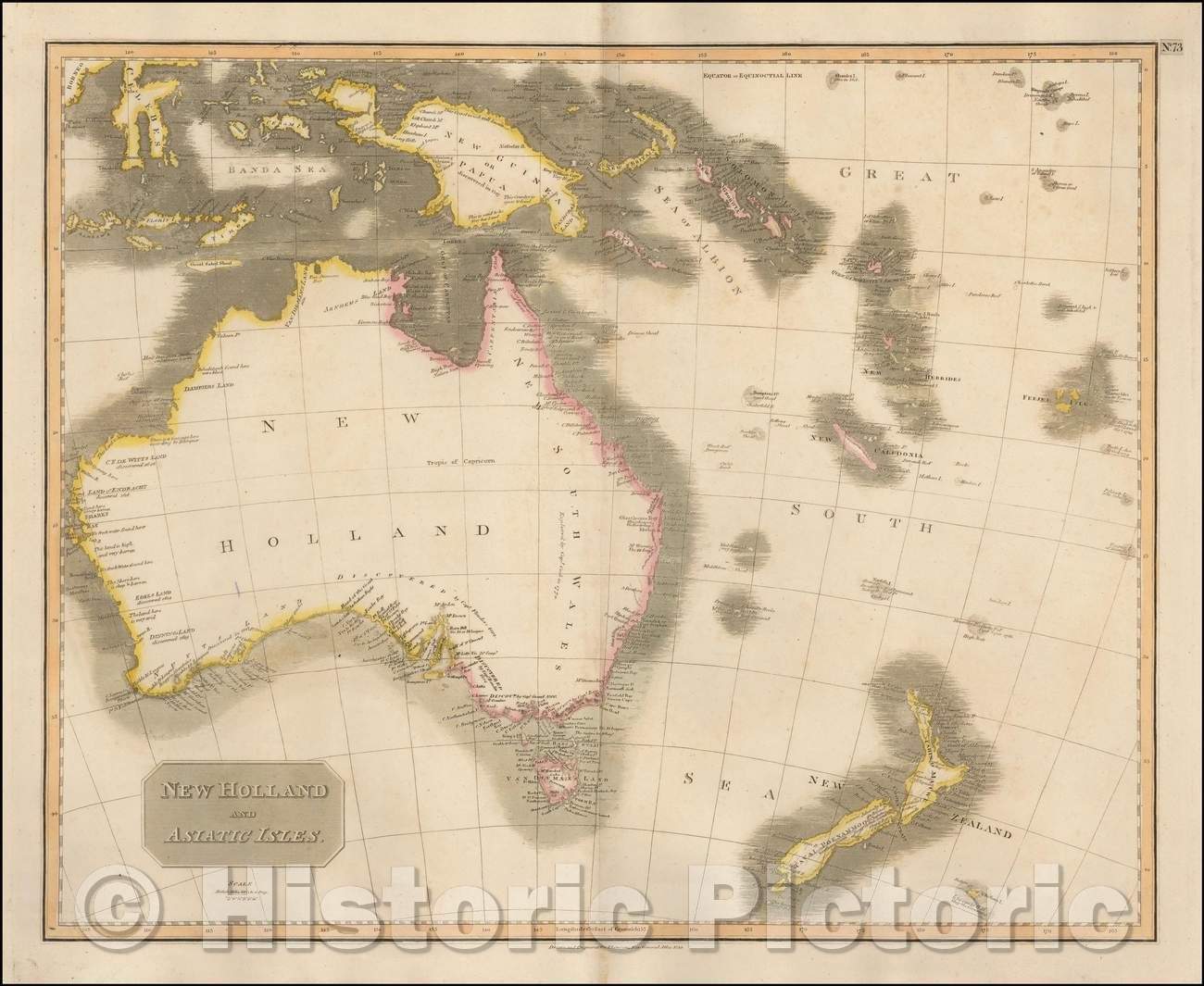 Historic Map - New Holland and Asiatic Isles, 1814, John Thomson v2