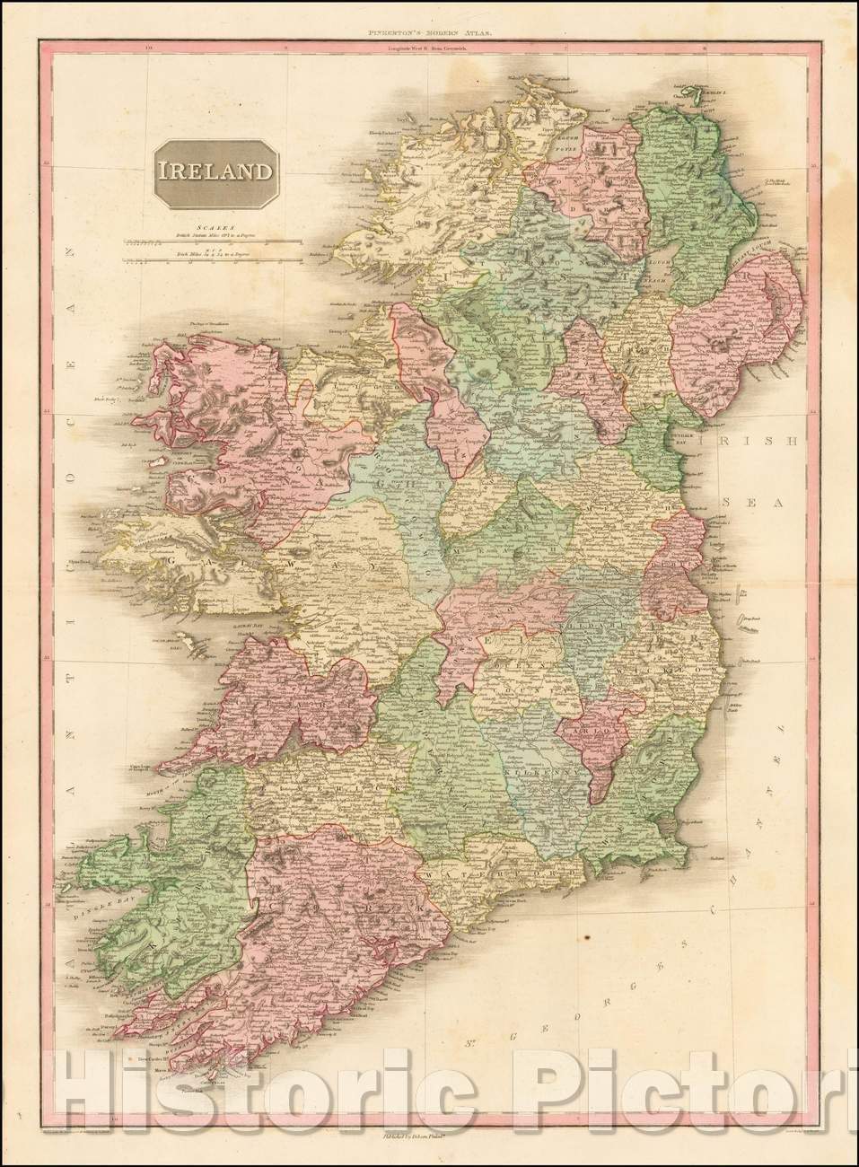 Historic Map - Ireland, 1812, John Pinkerton v3