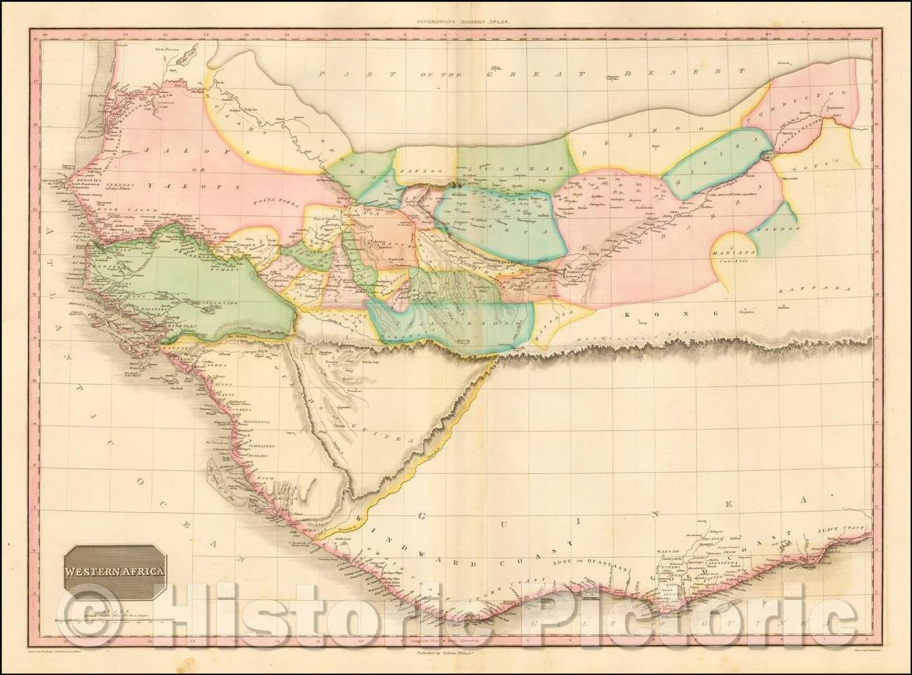 Historic Map - Western Africa, 1818, John Pinkerton - Vintage Wall Art