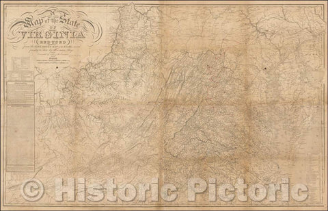 Historic Map - State of Virginia Reduced from the Nine Sheet Map of the State in conformity to law, 1859, Herman Boye - Vintage Wall Art