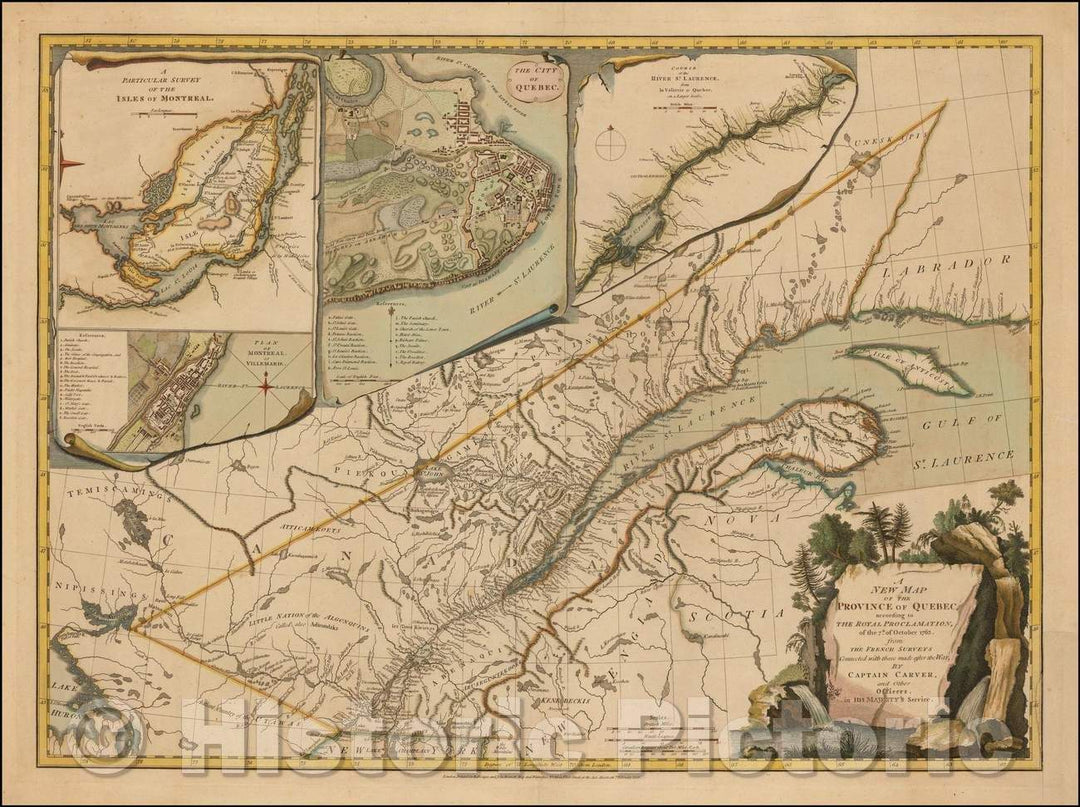 Historic Map - The Province of Quebec, 1776, Robert Sayer - Vintage Wall Art