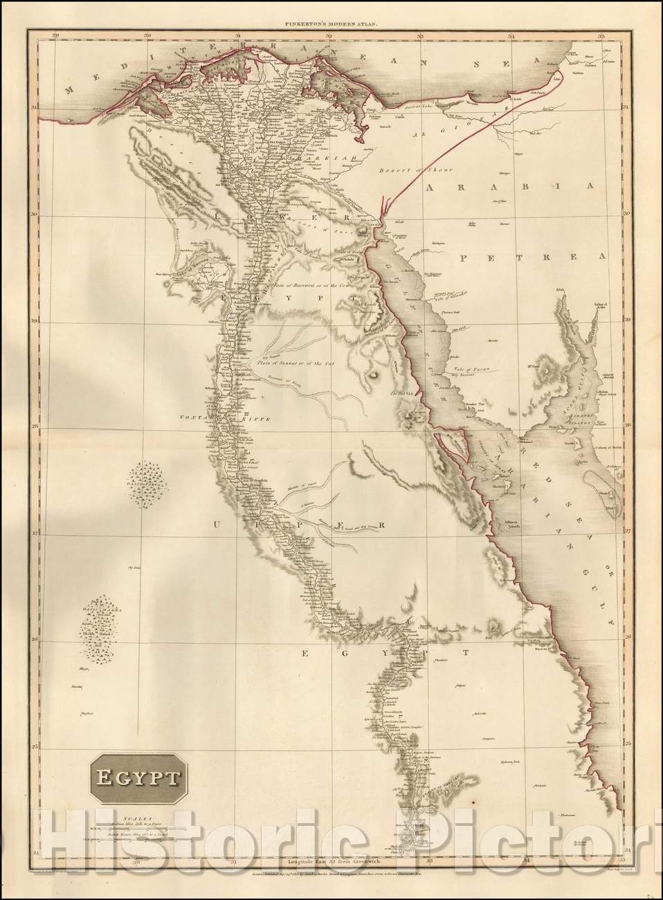 Historic Map - Egypt, 1815, John Pinkerton v1