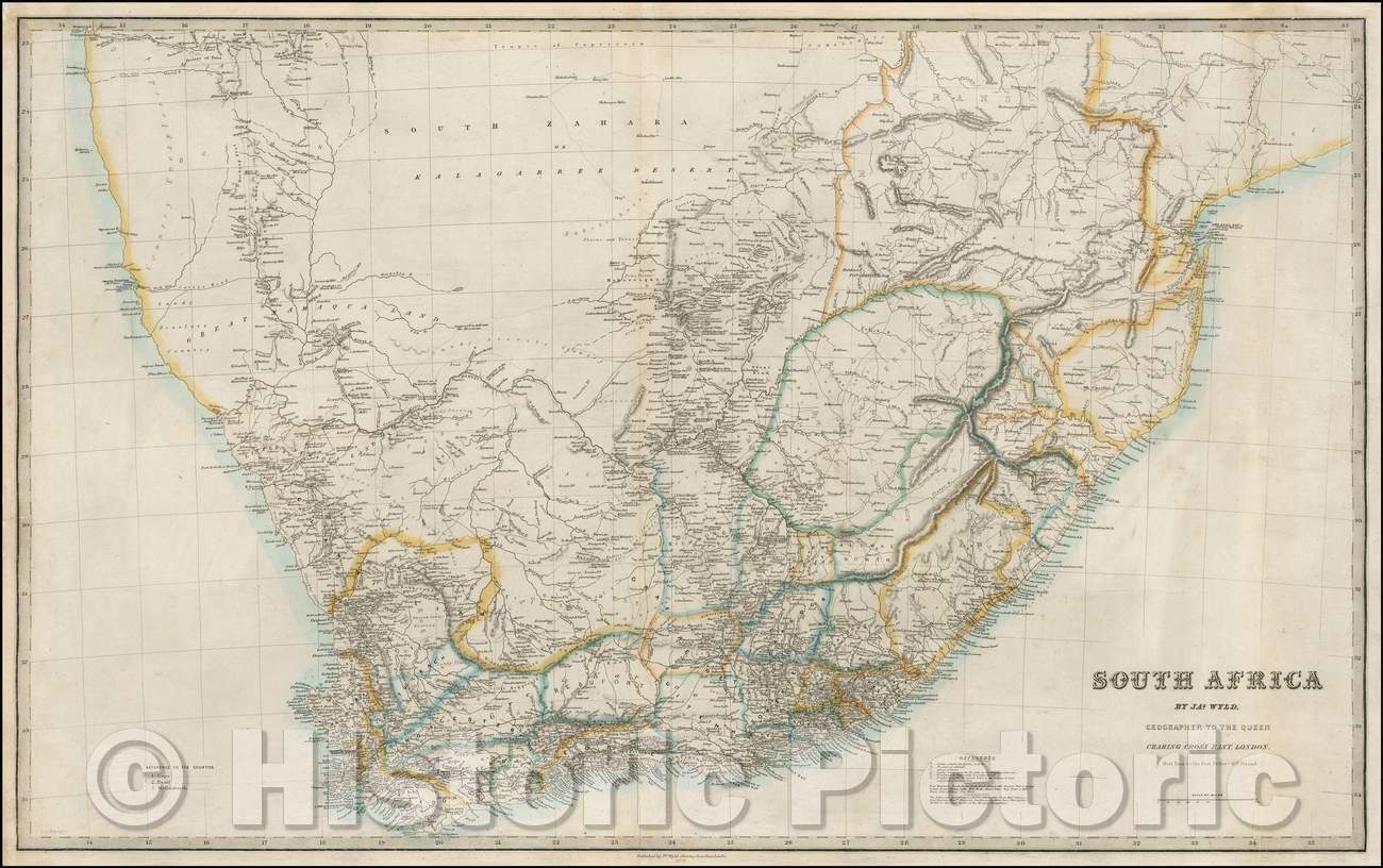 Historic Map - South Africa, 1872, James Wyld - Vintage Wall Art