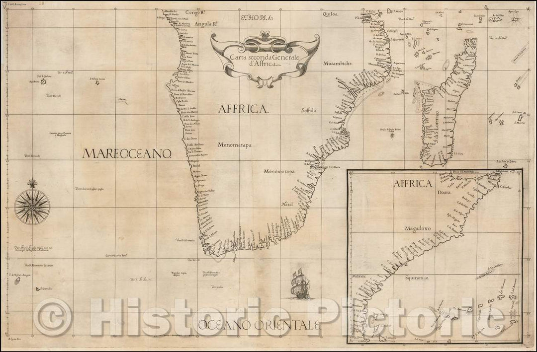 Historic Map - Carta Reducida Del Oceano Asiatico, O Mar Del Sur/Edition of Tomas Lopez's 1771 Map of California and Baja California, 1646, Robert Dudley - Vintage Wall Art