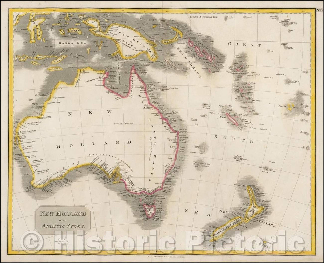 Historic Map - New Holland and Asiatic Isles, 1814, John Thomson v3