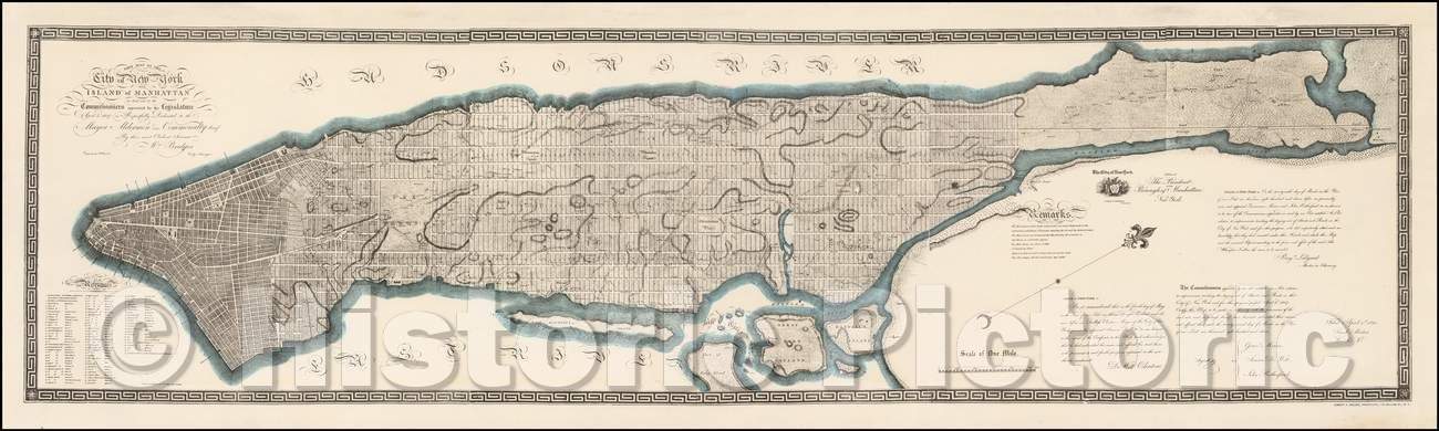 Historic Map - This Map of the City of New York and Island of Manhattan, 1811, William Bridges - Vintage Wall Art