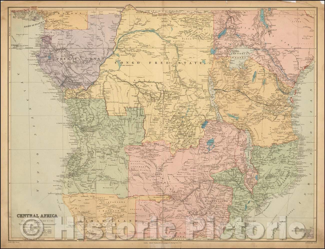 Historic Map - Central Africa, 1896, Edward Stanford v2