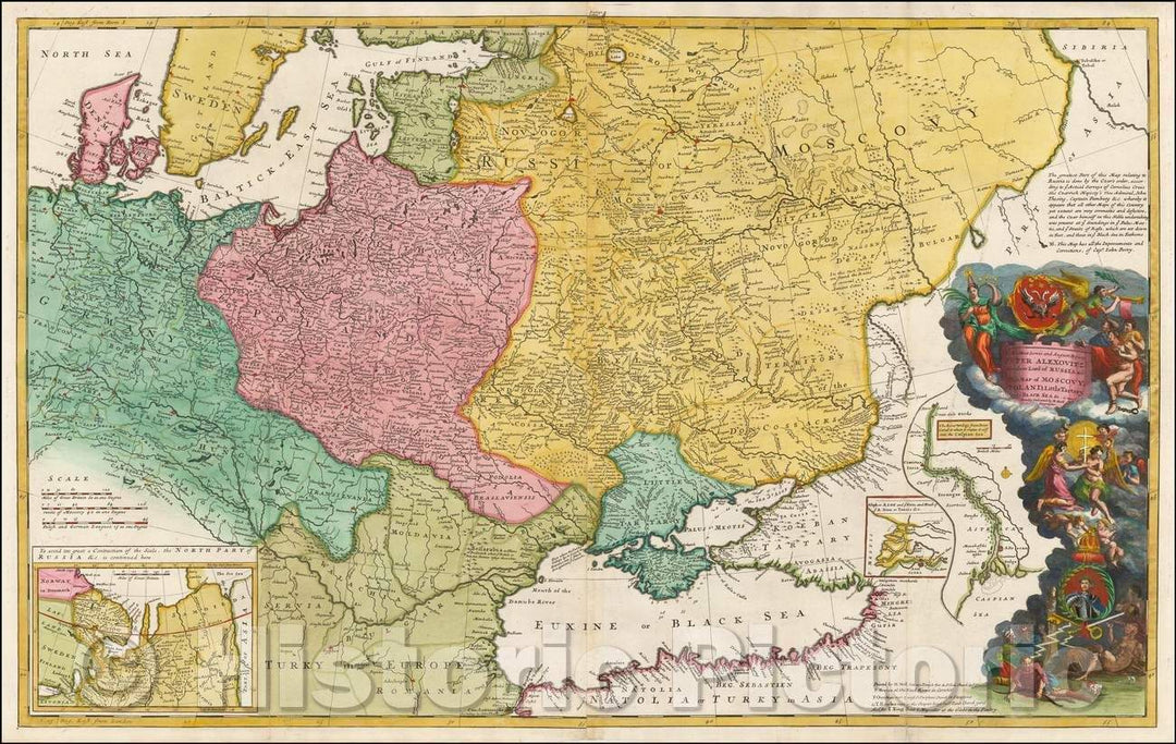 Historic Map - Moscovy, Poland, Little Tartary, and ye Black Sea, 1729, Herman Moll v5