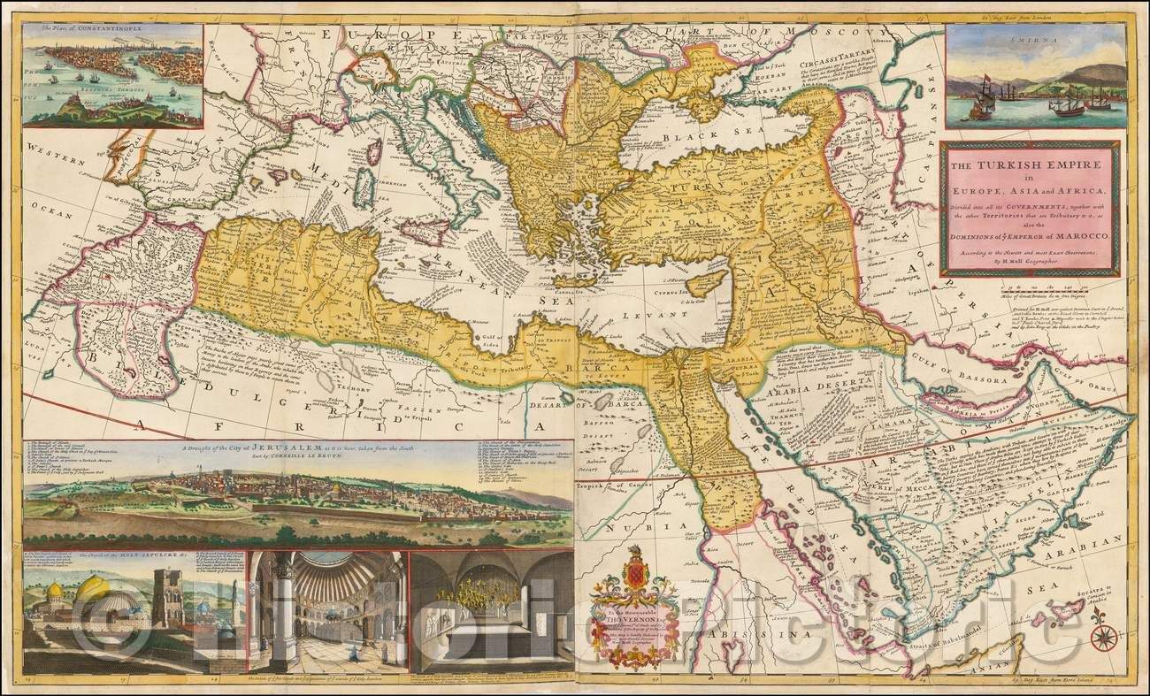 Historic Map - The Turkish Empire in Europe, Asia and Africa, Dividid into all its Governments, together with the other Territories that are Tributary to it, 1720 v4