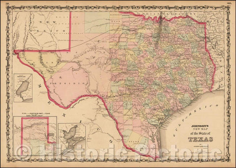 Historic Map - Johnson's New Map of the State of Texas, 1861, Alvin Jewett Johnson v4