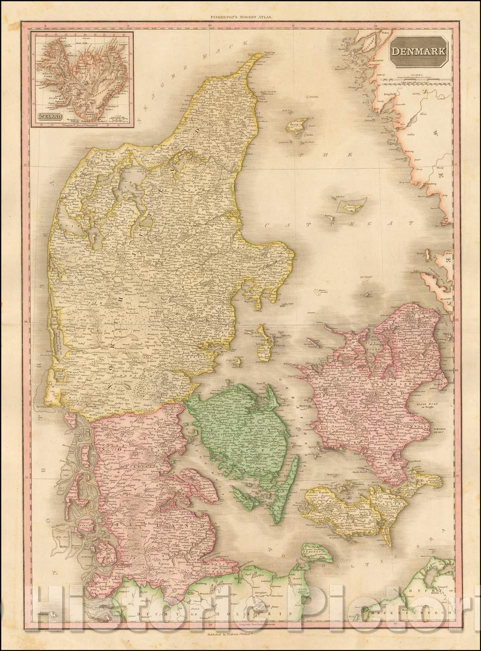 Historic Map - Denmark, 1812, John Pinkerton v2