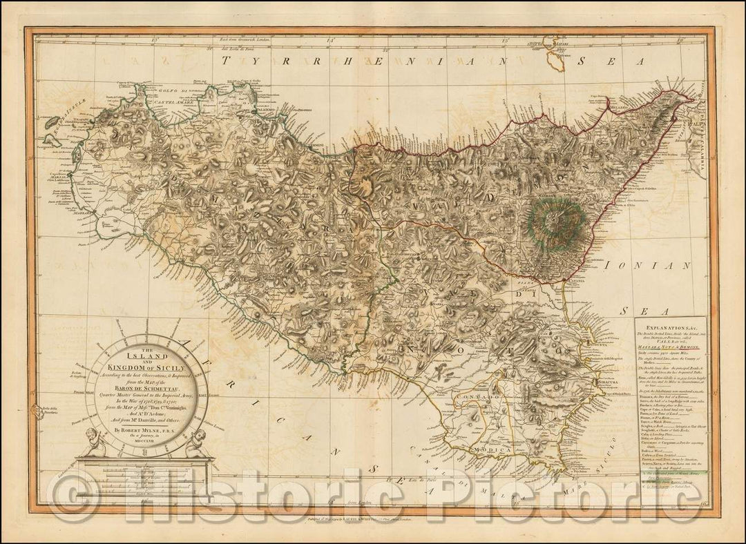 Historic Map - The Island and Kingdom of Sicily, 1794, Laurie & Whittle v2