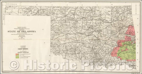 Historic Map - Proposed State of Oklahoma Act of June 16, 1906, 1906, U.S. General Land Office - Vintage Wall Art