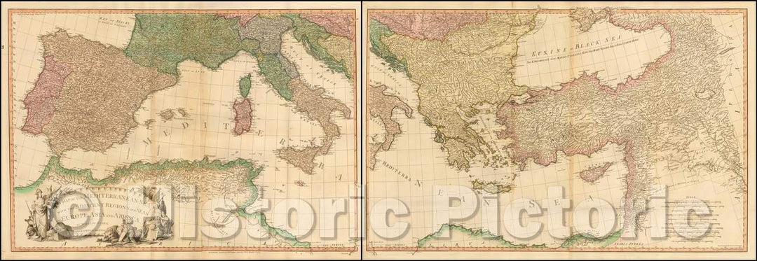 Historic Map - Mediterranean Sea with the Adjacent Regions and Seas in Europe, Asia and Africa. London: Printed for W. Faden, Geographer to the King, 1785 v2