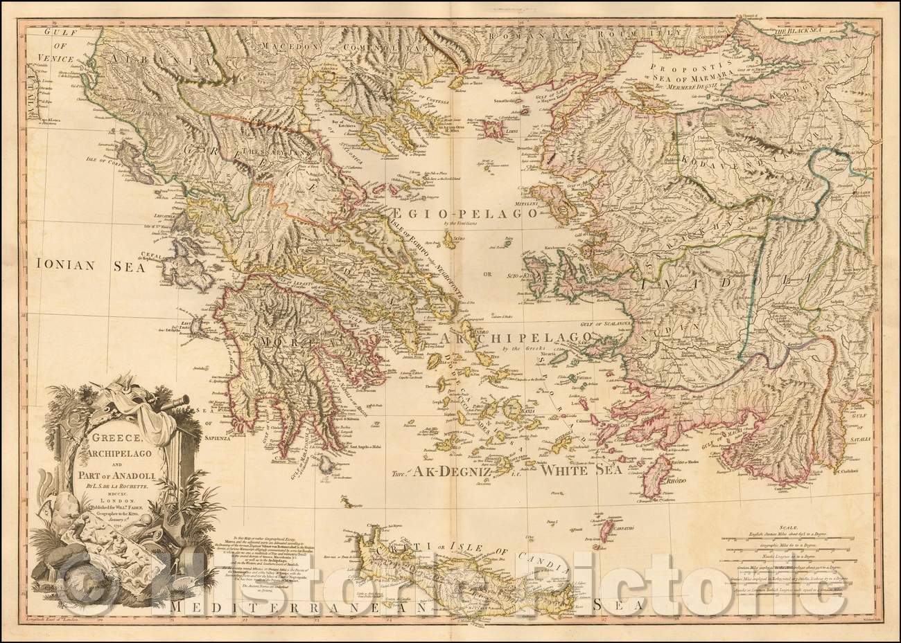 Historic Map - Greece. Archipelago and Part of Anadoli, 1791, William Faden v3