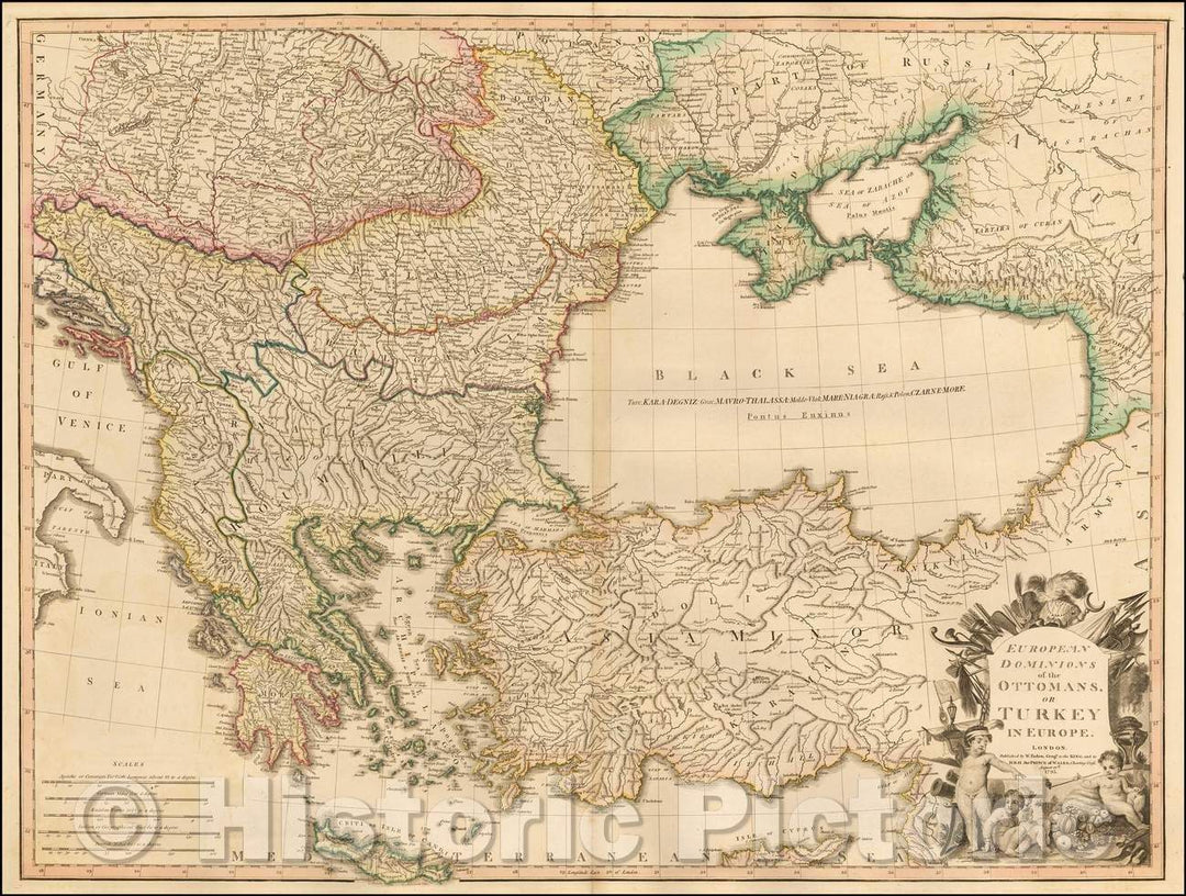 Historic Map - European Dominions of the Ottomans or Turkey in Europe, 1795, William Faden v2