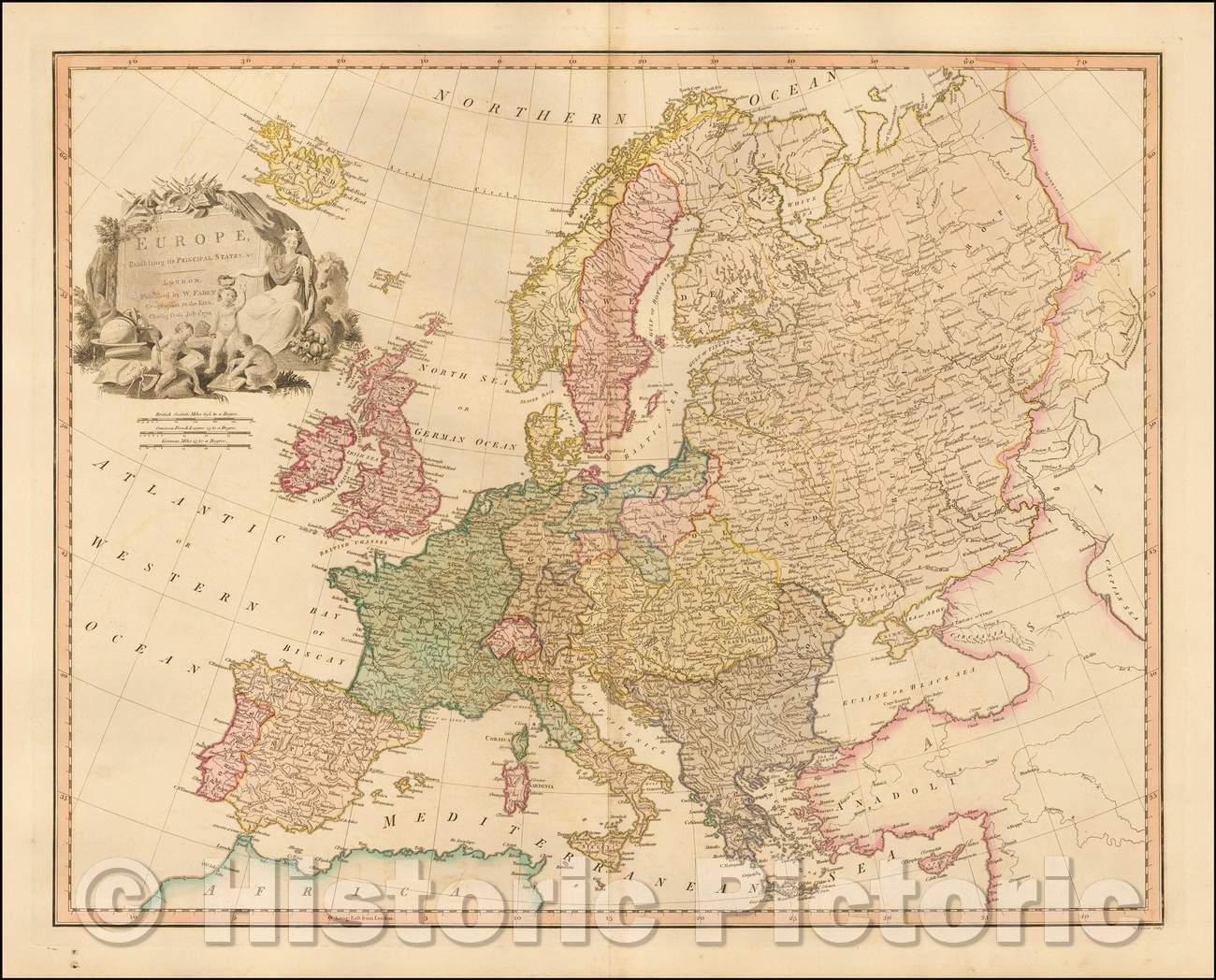 Historic Map - Europe, Exhibiting its Principal States, 1791, William Faden v3