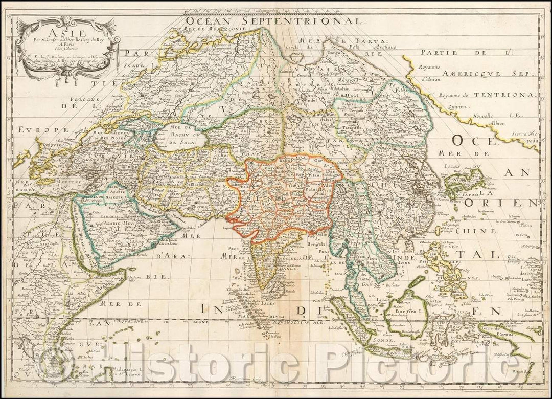 Historic Map - Asia, 1650, Nicolas Sanson v2