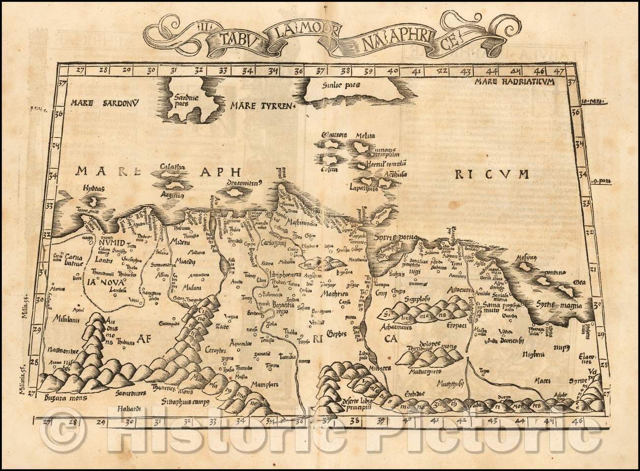 Historic Map - [North Africa] Tabula Moderna Aphrice/[North Africa] Map Modern Aphrice, 1525, Lorenz Fries - Vintage Wall Art