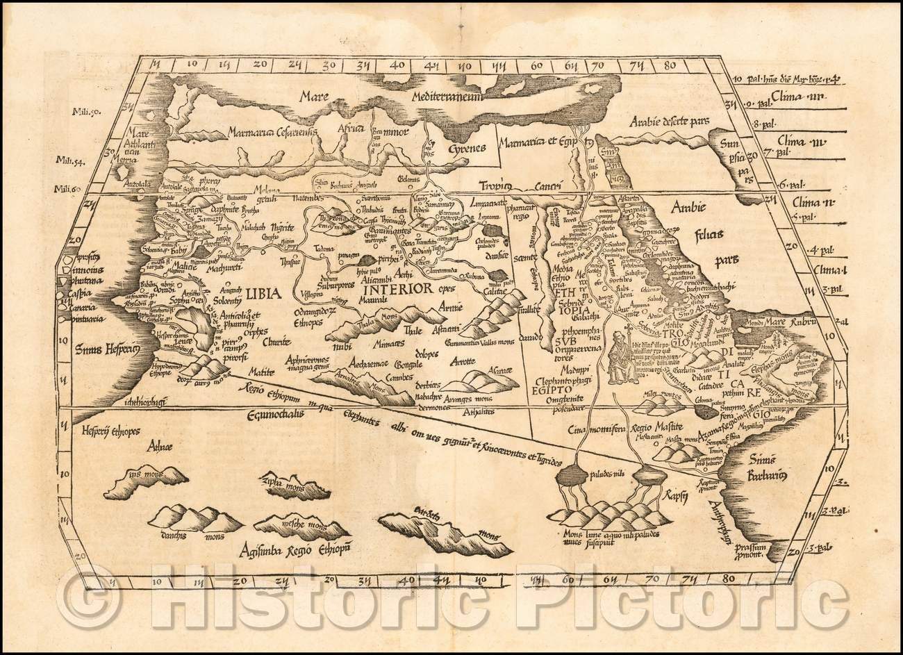 Historic Map - Africa Tabula IIII. Aphricae. Hae Sunt E Cognitis Totius Orbis, 1525, Lorenz Fries - Vintage Wall Art