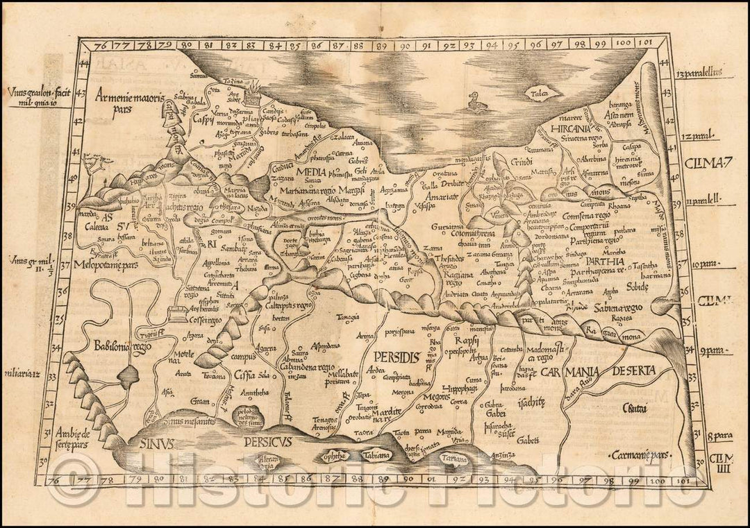 Historic Map - Persia, 1525, Lorenz Fries - Vintage Wall Art