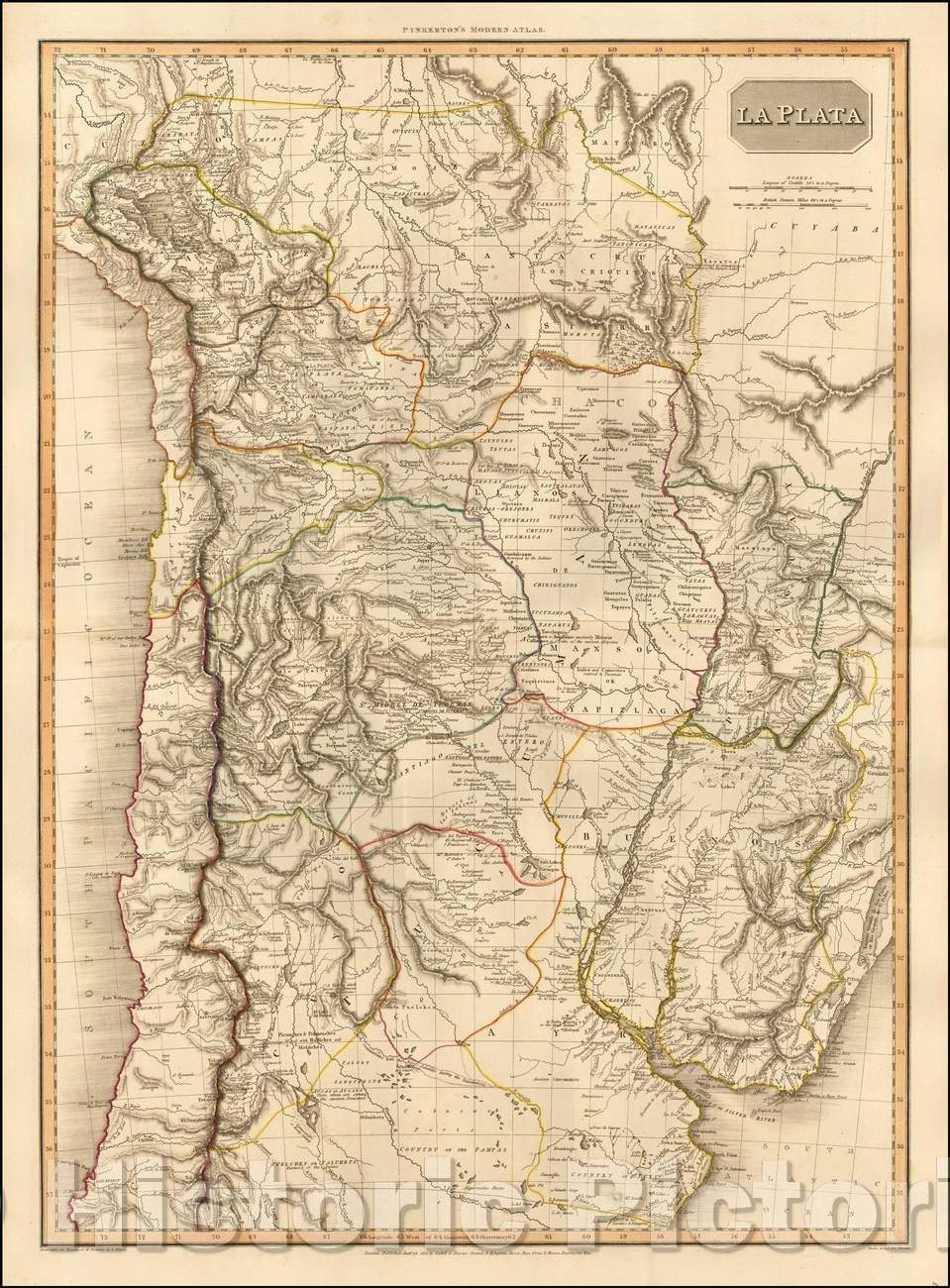 Historic Map - La Plata, Argentina, 1812, John Pinkerton v3