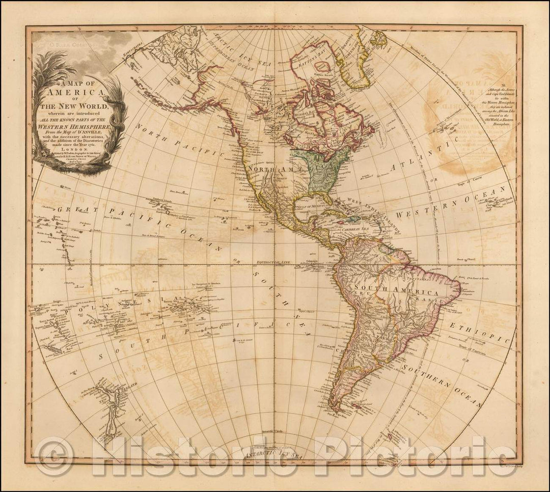 Historic Map - A Map of America or The New World wherein are introduced All The Known Parts of the Western Hemisphere, 1797, William Faden v3