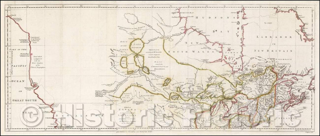 Historic Map - A Map of Canada and the North Part of Louisiana with the Adjacent Countrys, 1762, Thomas Jefferys - Vintage Wall Art