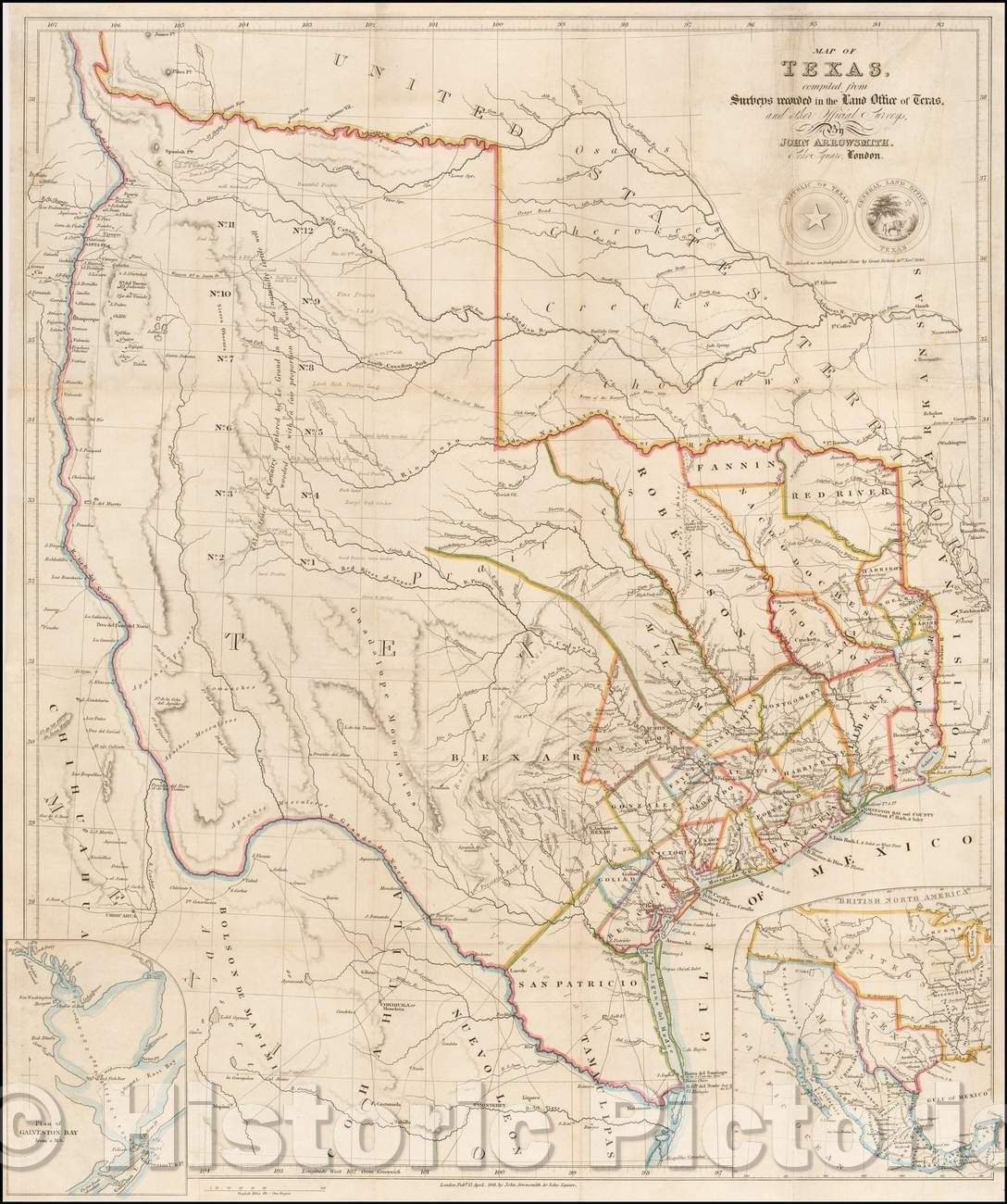 Historic Map - A Map of Texas, 1841, John Arrowsmith - Vintage Wall Art