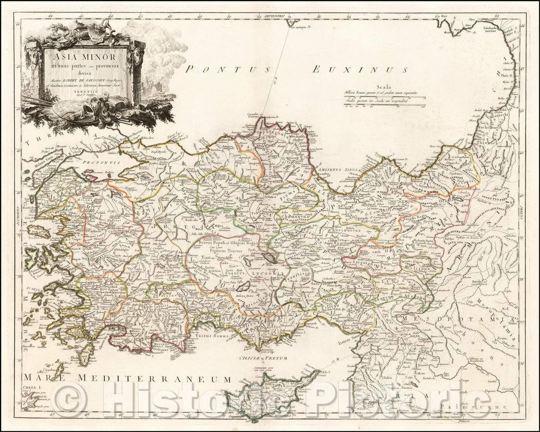 Historic Map - Asia Minor In Suas Partes, Seu Provincias Divisa, 1778, Paolo Santini - Vintage Wall Art