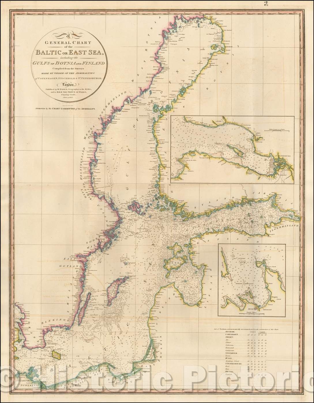 Historic Map - A General Chart of the Baltic or East Sea, including the Gulfs of Botnia and Finland, 1803, William Faden v3