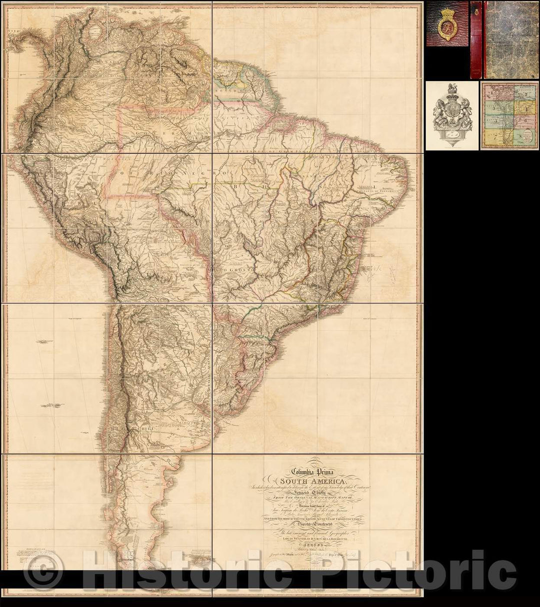 Historic Map - Columbia Prima or South America, 1807, William Faden - Vintage Wall Art