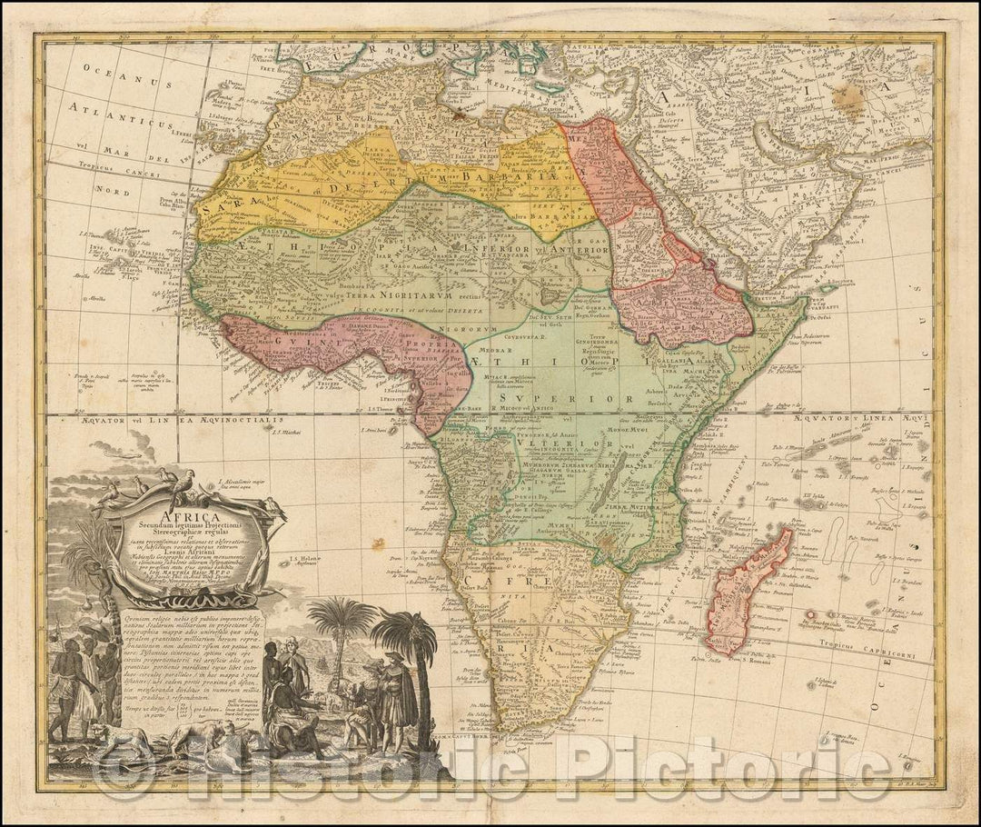 Historic Map - Africa Secundum legitimas Projectionis Stereiographicae regulas, 1737, Homann Heirs v3