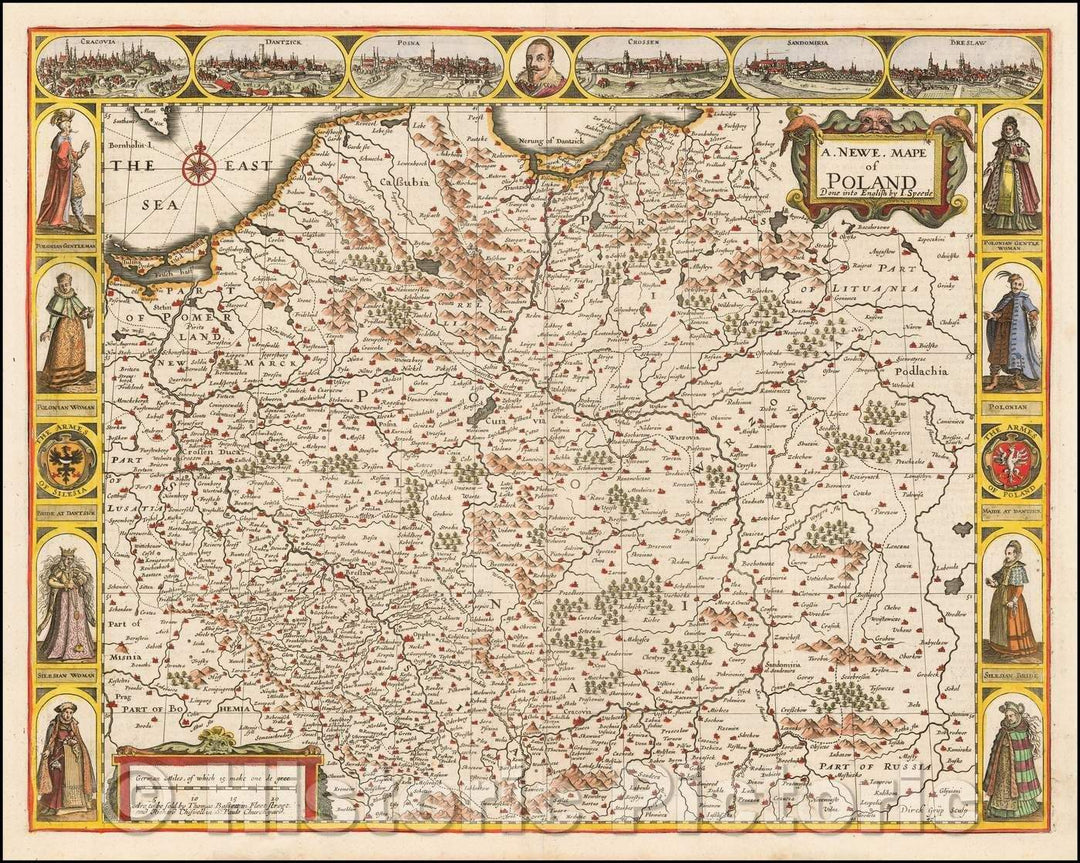 Historic Map - A Newe Mape of Poland Done into English, 1676, John Speed v3