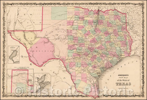 Historic Map - Johnson's New Map of the State of Texas, 1863, Benjamin Ward v2