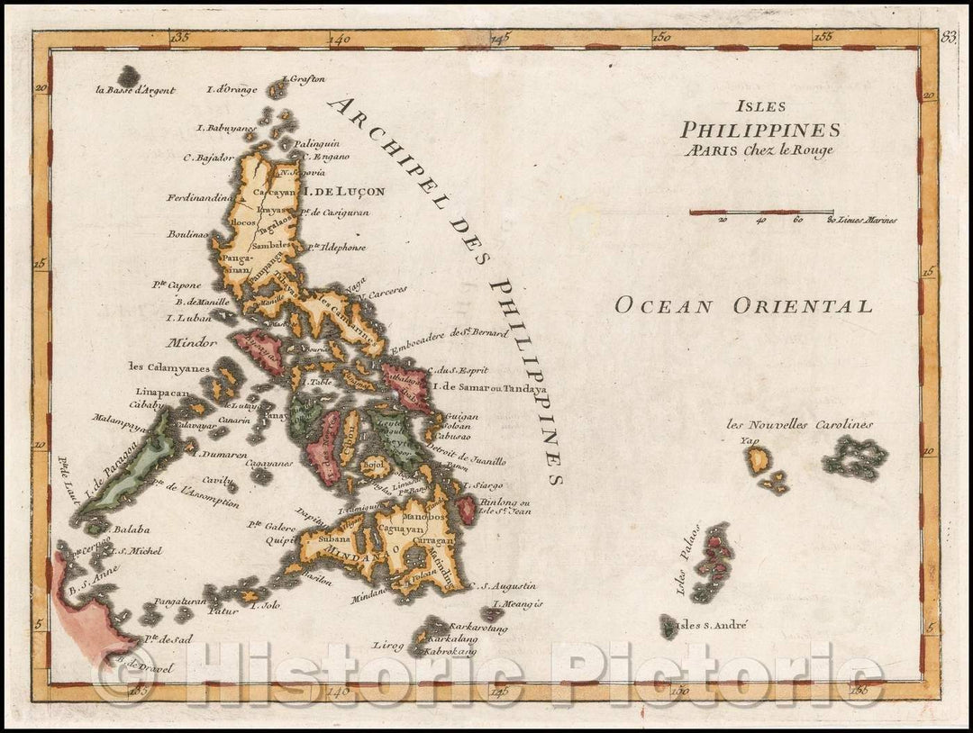 Historic Map - Isles Philippines, 1748, Georges Louis Le Rouge v1