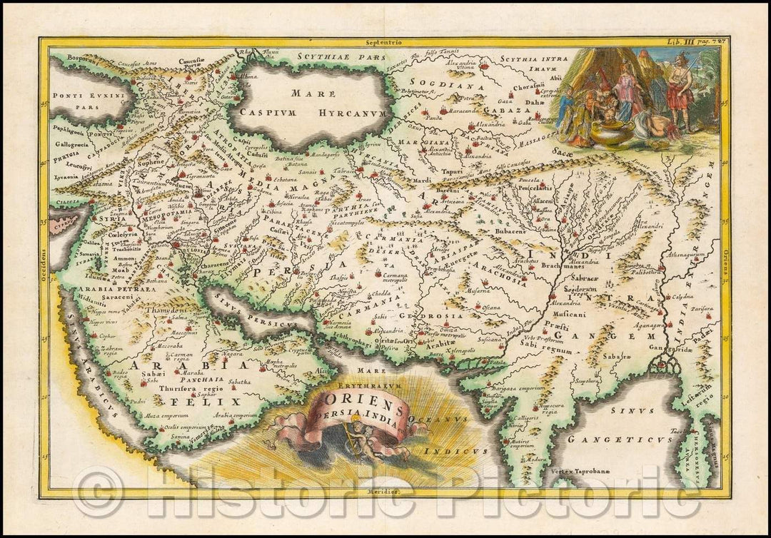 Historic Map - Oriens Persia, India/East, Iran, India Sec, 1703, Christoph Cellarius - Vintage Wall Art