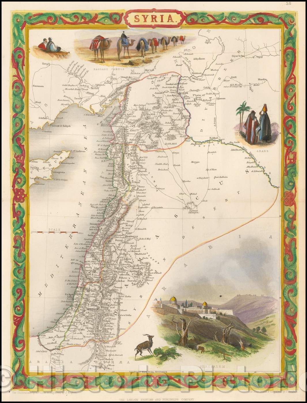 Historic Map - Syria [shows Cyprus], 1851, John Tallis v2