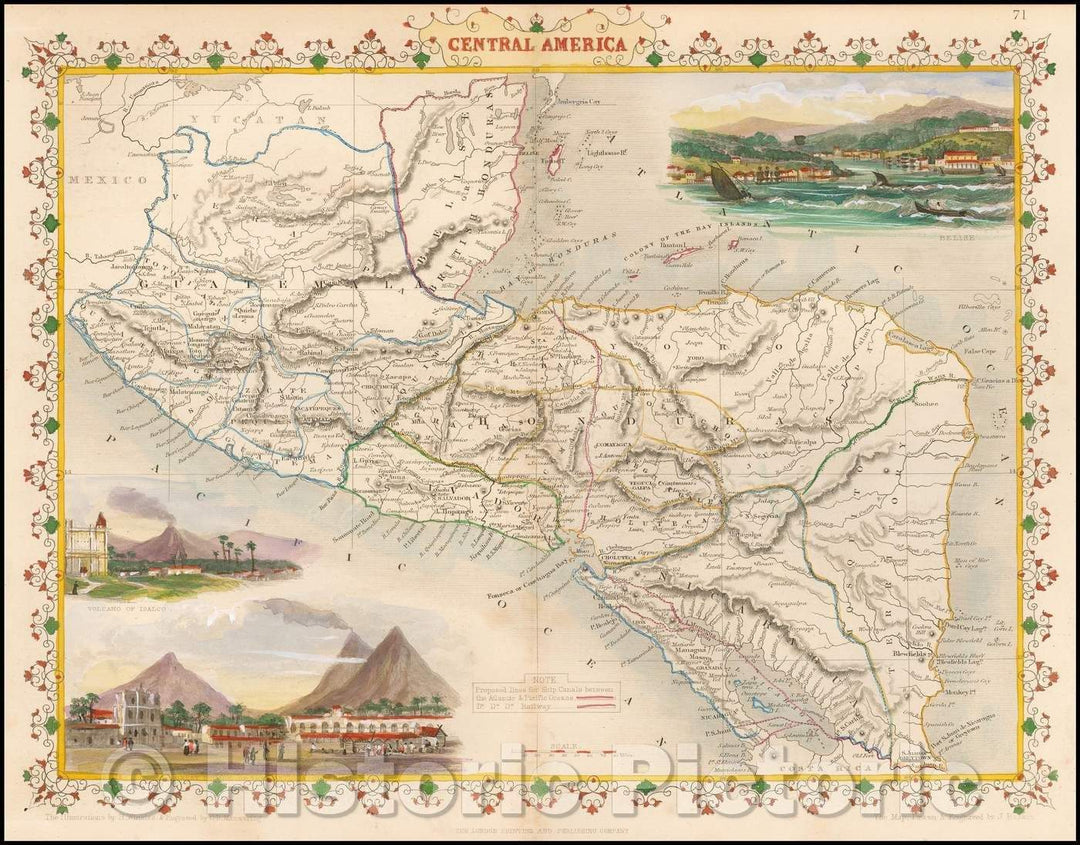 Historic Map - Central America, 1851, John Tallis v2