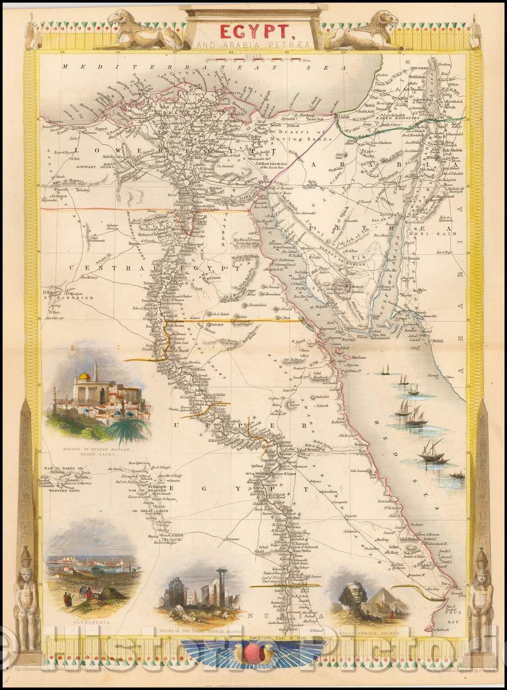 Historic Map - Egypt, And Arabia Petraea, 1851, John Tallis v1