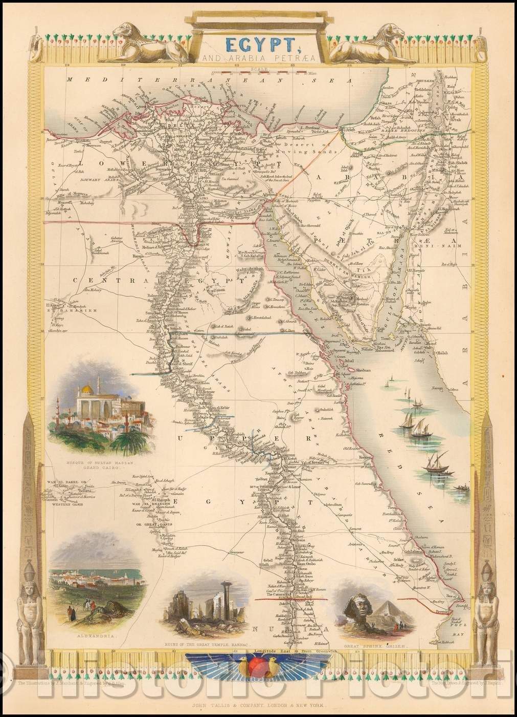 Historic Map - Egypt, And Arabia Petraea, 1851, John Tallis v2