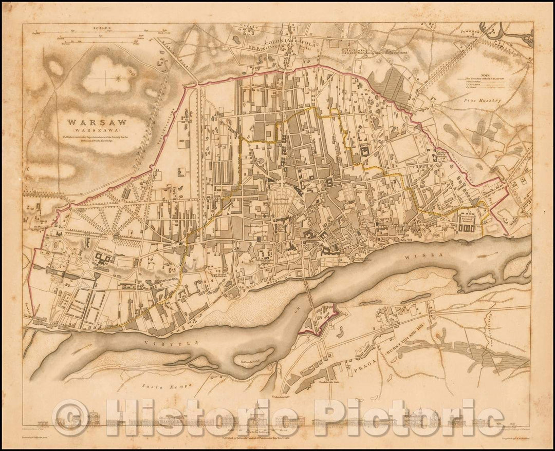 Historic Map - Warsaw Warszawa, 1831, SDUK v7