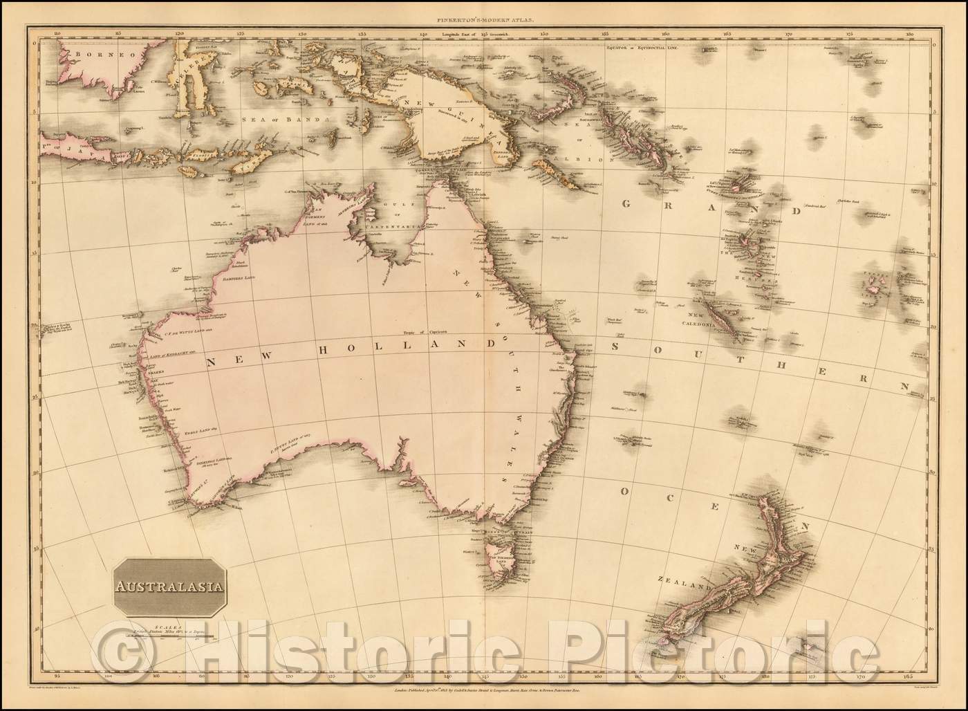 Historic Map - Australasia, 1813, John Pinkerton v3