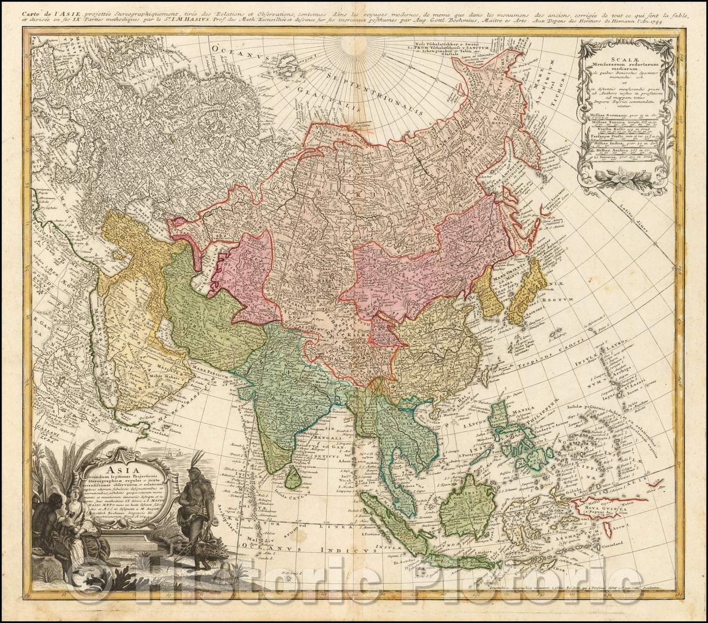 Historic Map - Asia Secundum legitimas Projectionis Stereigraphicae regulus ext juxta recentissimas obserationes et relationes, 1744, Homann Heirs v4