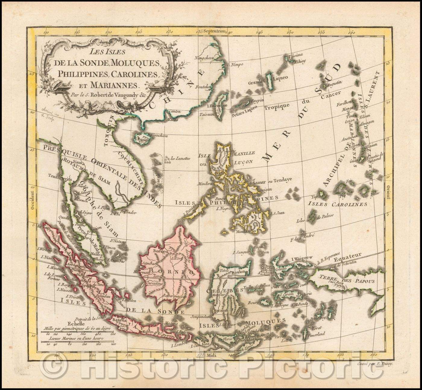 Historic Map - Les Isles de la Sonde, Moluques, Philippines, Carolines, et Marinnes/The Isles of Sunda, Moluccas, Philippines, Caroline, you Marinn, 1765 - Vintage Wall Art